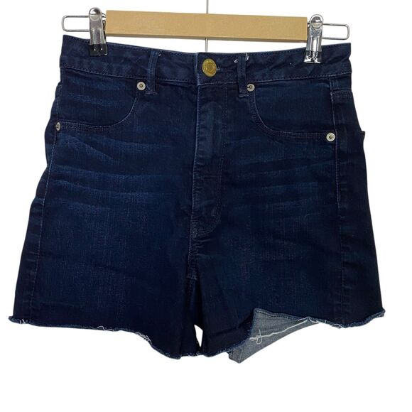 American Eagle Jean Shorts Womens 6 (26" Waist) Sky High Shortie Stretch Dark - Picture 1 of 8